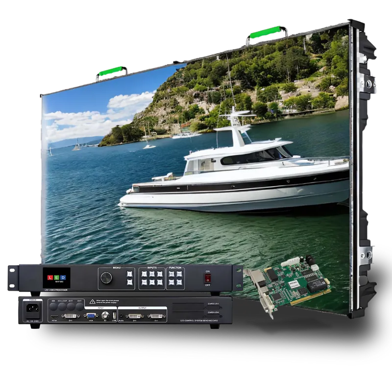 חבילת מסכי LED P3.91 מקצועית עם פרוססור וכרטיס שליחה