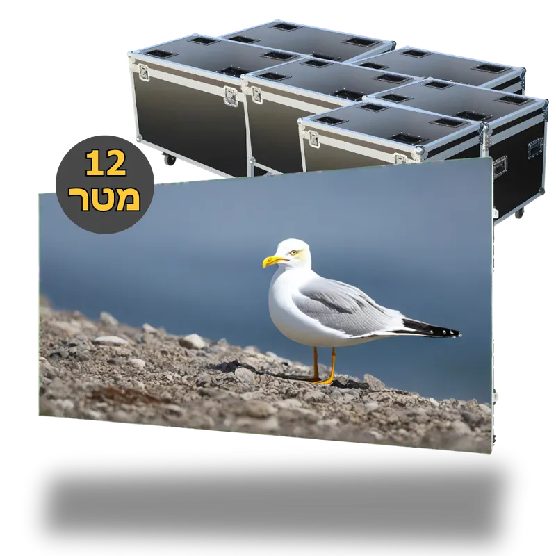 חבילת מסכי לד רנטל P3.9 מוגני מים - 12 מטר כולל קייסים